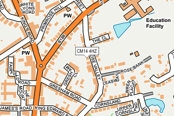 CM14 4HZ map - OS OpenMap – Local (Ordnance Survey)