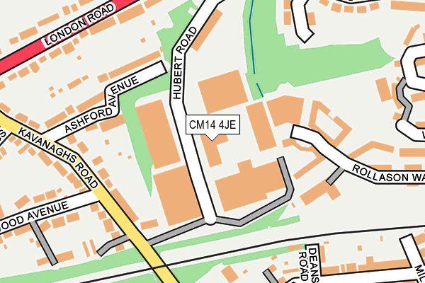 CM14 4JE map - OS OpenMap – Local (Ordnance Survey)