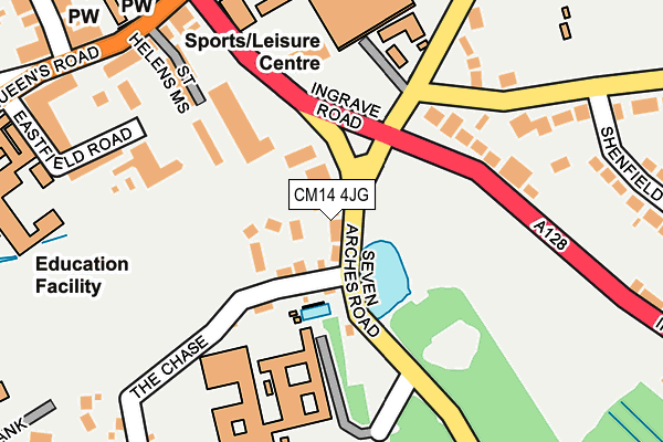 CM14 4JG map - OS OpenMap – Local (Ordnance Survey)