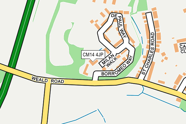 CM14 4JP map - OS OpenMap – Local (Ordnance Survey)