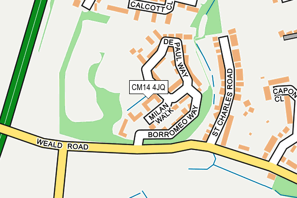 CM14 4JQ map - OS OpenMap – Local (Ordnance Survey)