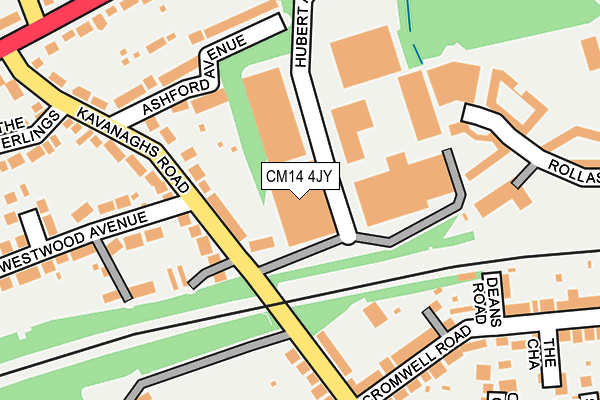CM14 4JY map - OS OpenMap – Local (Ordnance Survey)