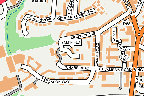 CM14 4LD map - OS OpenMap – Local (Ordnance Survey)
