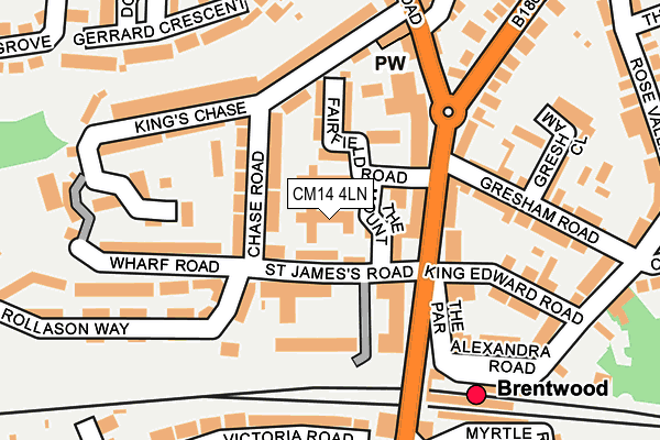 CM14 4LN map - OS OpenMap – Local (Ordnance Survey)