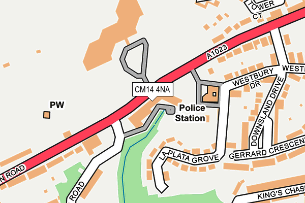 CM14 4NA map - OS OpenMap – Local (Ordnance Survey)