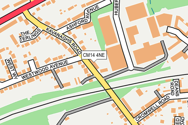 CM14 4NE map - OS OpenMap – Local (Ordnance Survey)
