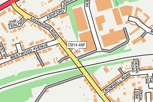 CM14 4NF map - OS OpenMap – Local (Ordnance Survey)