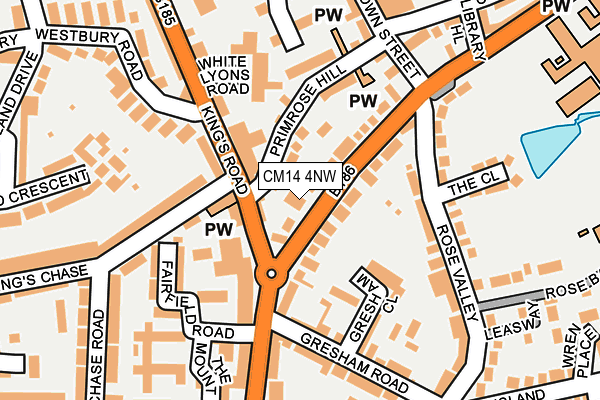 CM14 4NW map - OS OpenMap – Local (Ordnance Survey)