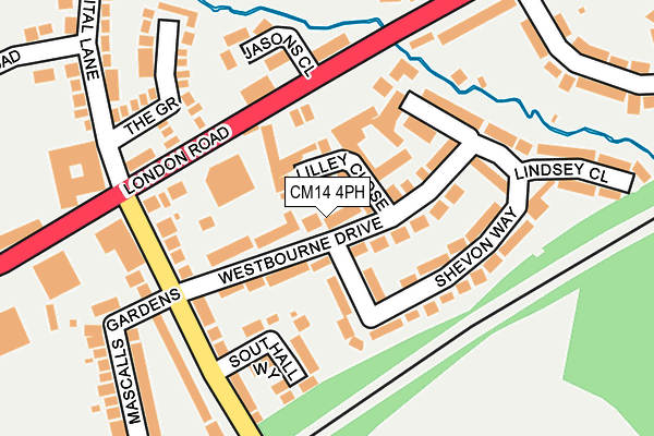 CM14 4PH map - OS OpenMap – Local (Ordnance Survey)
