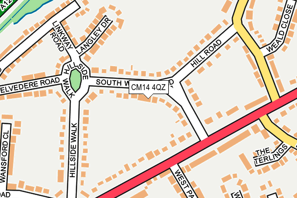 CM14 4QZ map - OS OpenMap – Local (Ordnance Survey)