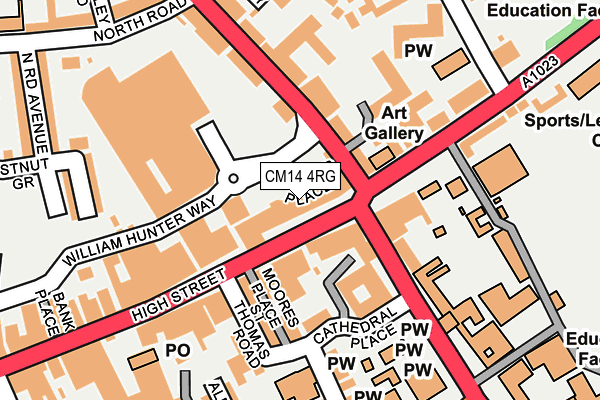 CM14 4RG map - OS OpenMap – Local (Ordnance Survey)