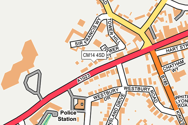 CM14 4SD map - OS OpenMap – Local (Ordnance Survey)