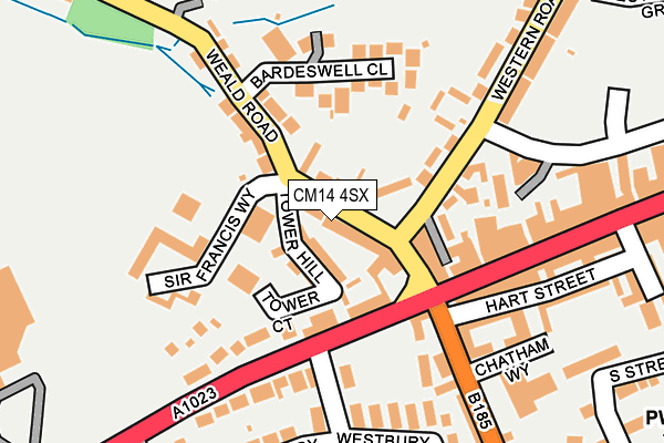 CM14 4SX map - OS OpenMap – Local (Ordnance Survey)