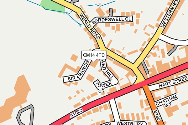 CM14 4TD map - OS OpenMap – Local (Ordnance Survey)