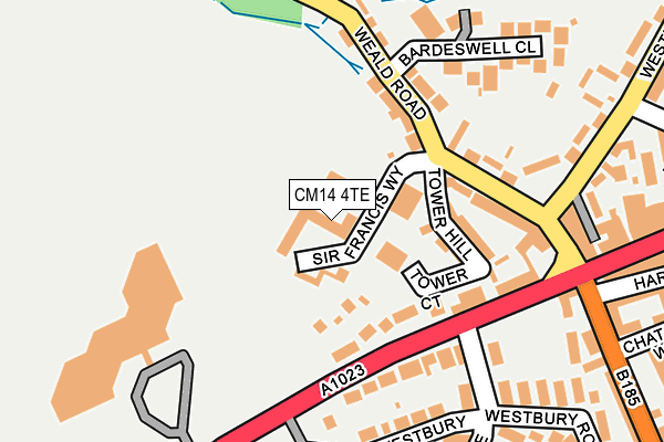 CM14 4TE map - OS OpenMap – Local (Ordnance Survey)