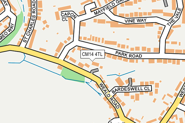 CM14 4TL map - OS OpenMap – Local (Ordnance Survey)