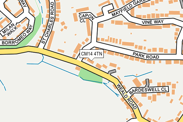 CM14 4TN map - OS OpenMap – Local (Ordnance Survey)