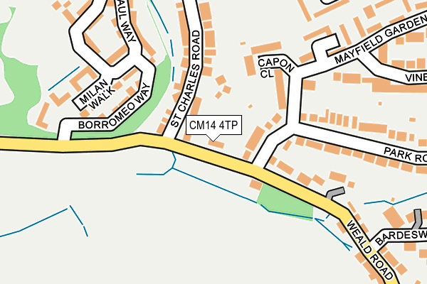 CM14 4TP map - OS OpenMap – Local (Ordnance Survey)