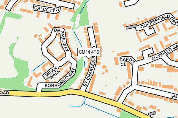 CM14 4TS map - OS OpenMap – Local (Ordnance Survey)