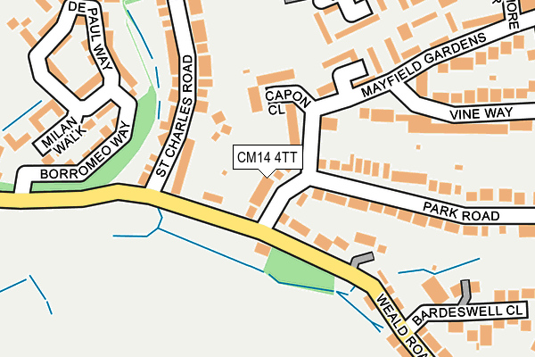 CM14 4TT map - OS OpenMap – Local (Ordnance Survey)