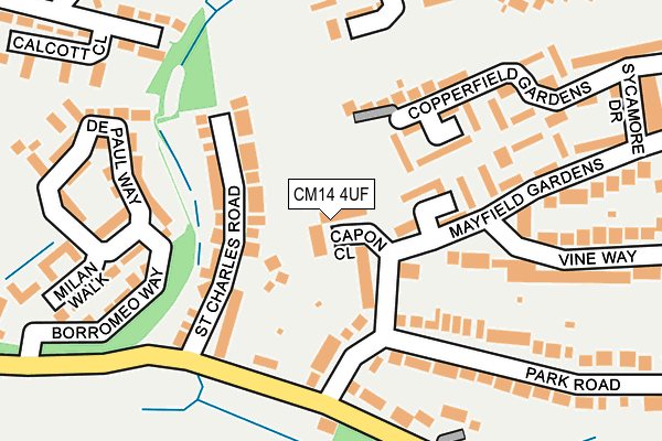 CM14 4UF map - OS OpenMap – Local (Ordnance Survey)