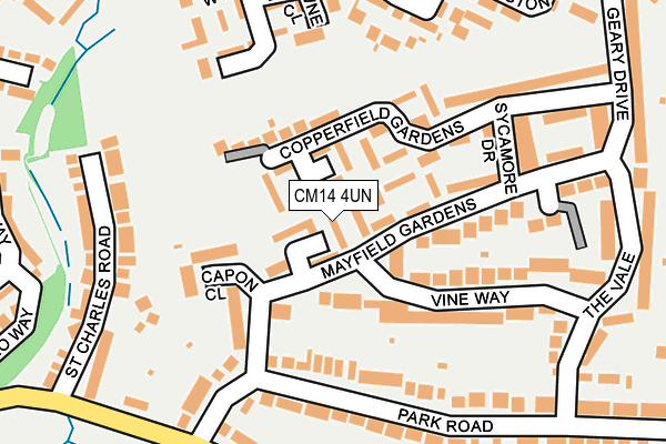 CM14 4UN map - OS OpenMap – Local (Ordnance Survey)