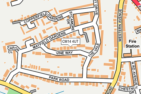 CM14 4UT map - OS OpenMap – Local (Ordnance Survey)
