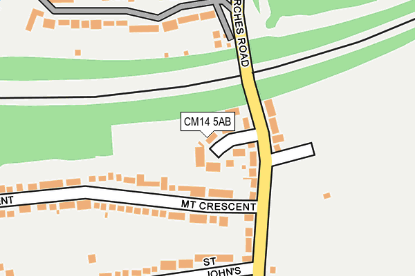 CM14 5AB map - OS OpenMap – Local (Ordnance Survey)