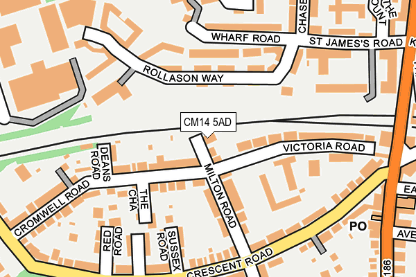 CM14 5AD map - OS OpenMap – Local (Ordnance Survey)