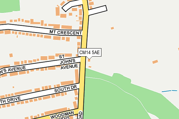 CM14 5AE map - OS OpenMap – Local (Ordnance Survey)