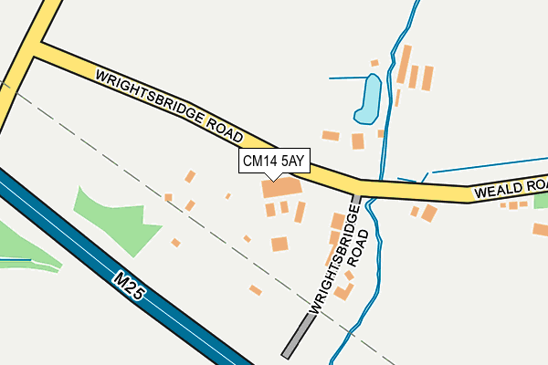 CM14 5AY map - OS OpenMap – Local (Ordnance Survey)