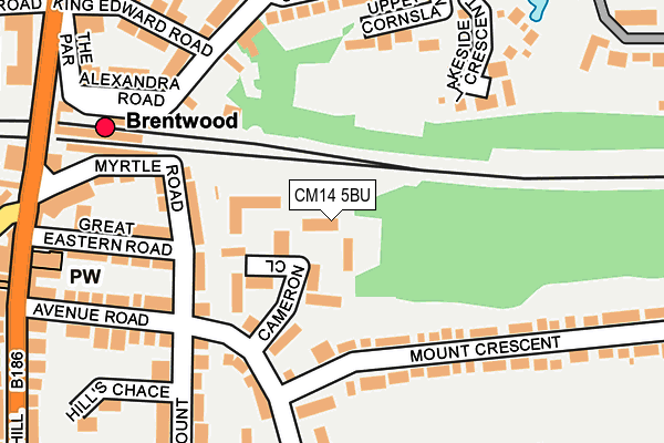 CM14 5BU map - OS OpenMap – Local (Ordnance Survey)