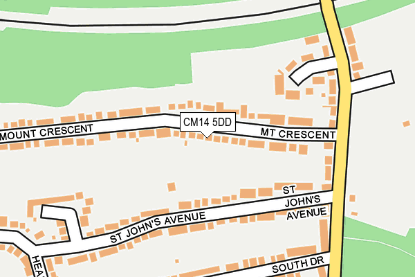 CM14 5DD map - OS OpenMap – Local (Ordnance Survey)