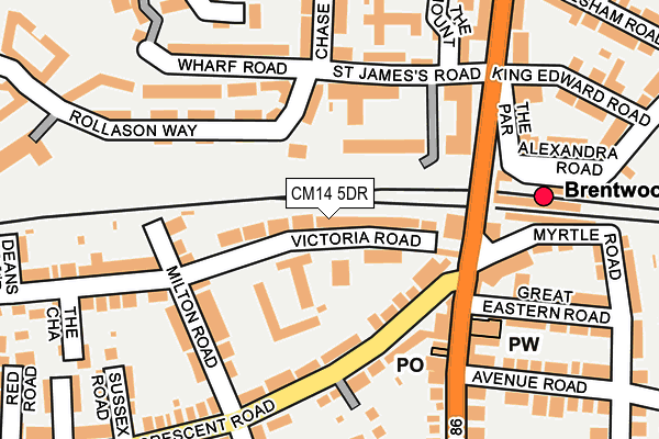 CM14 5DR map - OS OpenMap – Local (Ordnance Survey)