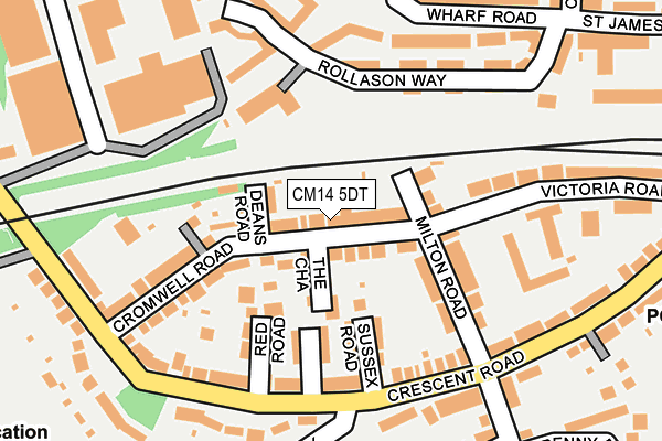 CM14 5DT map - OS OpenMap – Local (Ordnance Survey)