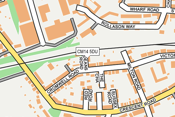 CM14 5DU map - OS OpenMap – Local (Ordnance Survey)