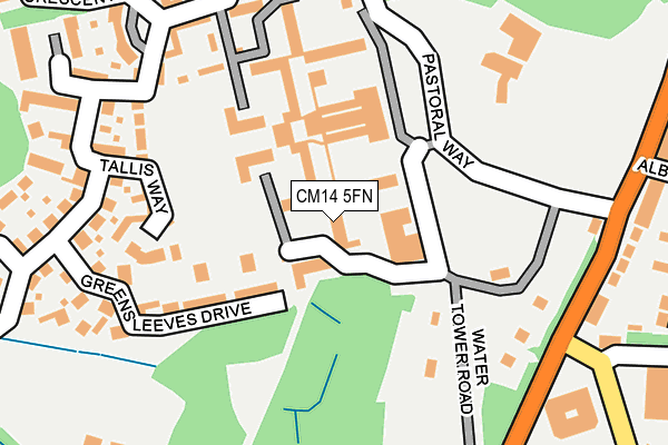 CM14 5FN map - OS OpenMap – Local (Ordnance Survey)