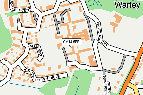 CM14 5FR map - OS OpenMap – Local (Ordnance Survey)