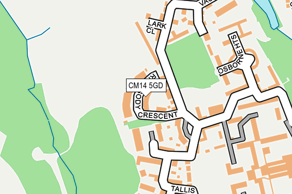 CM14 5GD map - OS OpenMap – Local (Ordnance Survey)