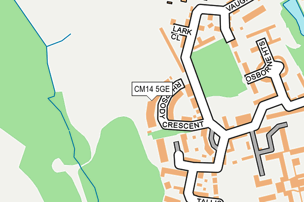 CM14 5GE map - OS OpenMap – Local (Ordnance Survey)