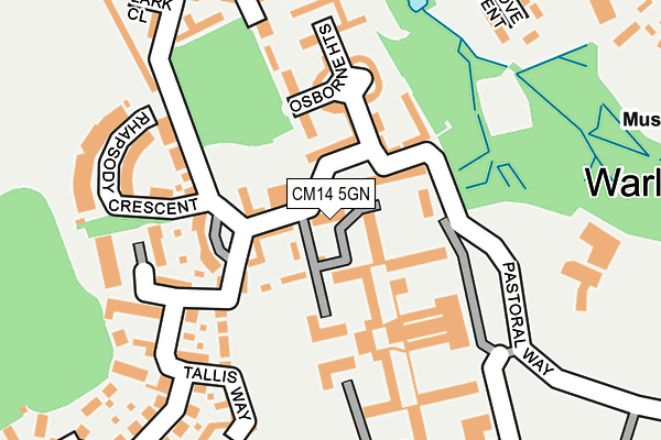 CM14 5GN map - OS OpenMap – Local (Ordnance Survey)