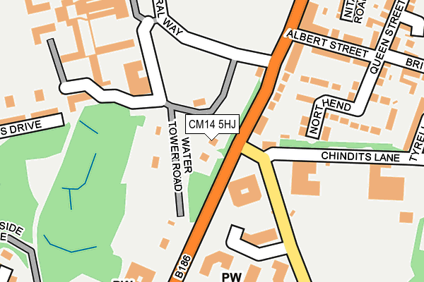 CM14 5HJ map - OS OpenMap – Local (Ordnance Survey)