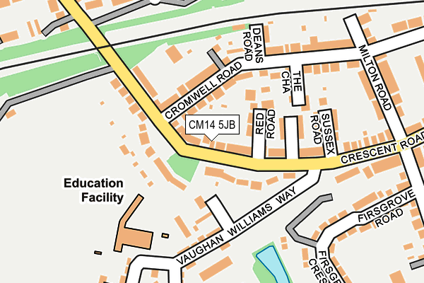 CM14 5JB map - OS OpenMap – Local (Ordnance Survey)