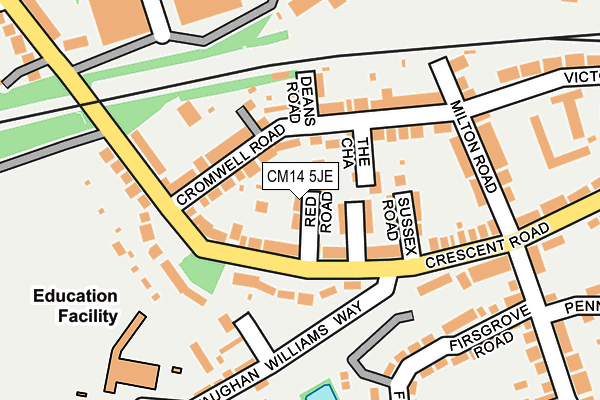 CM14 5JE map - OS OpenMap – Local (Ordnance Survey)
