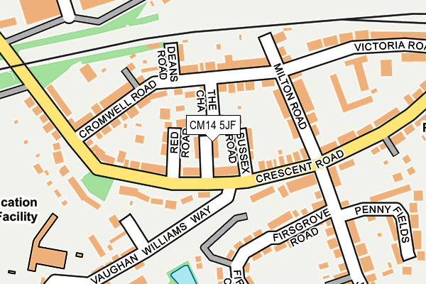 CM14 5JF map - OS OpenMap – Local (Ordnance Survey)