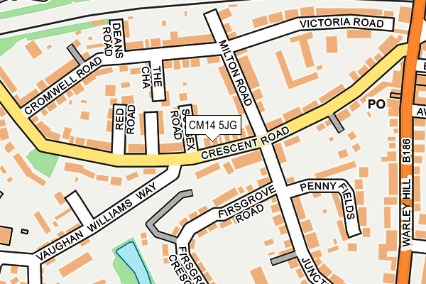 CM14 5JG map - OS OpenMap – Local (Ordnance Survey)