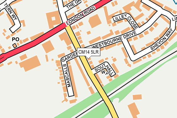 CM14 5LR map - OS OpenMap – Local (Ordnance Survey)