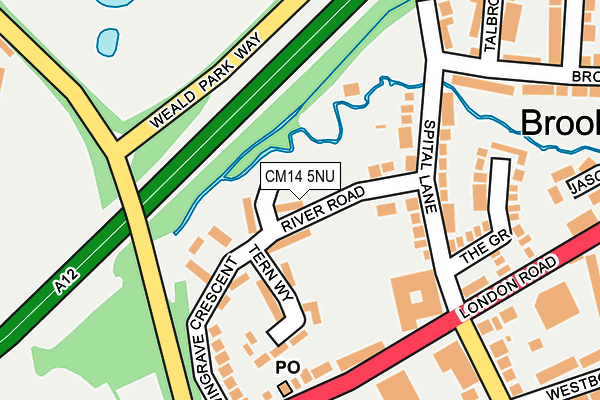 CM14 5NU map - OS OpenMap – Local (Ordnance Survey)