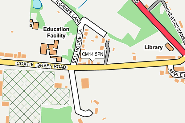 CM14 5PN map - OS OpenMap – Local (Ordnance Survey)