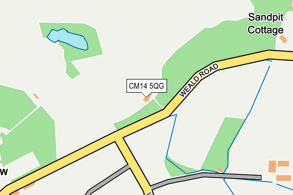 CM14 5QG map - OS OpenMap – Local (Ordnance Survey)